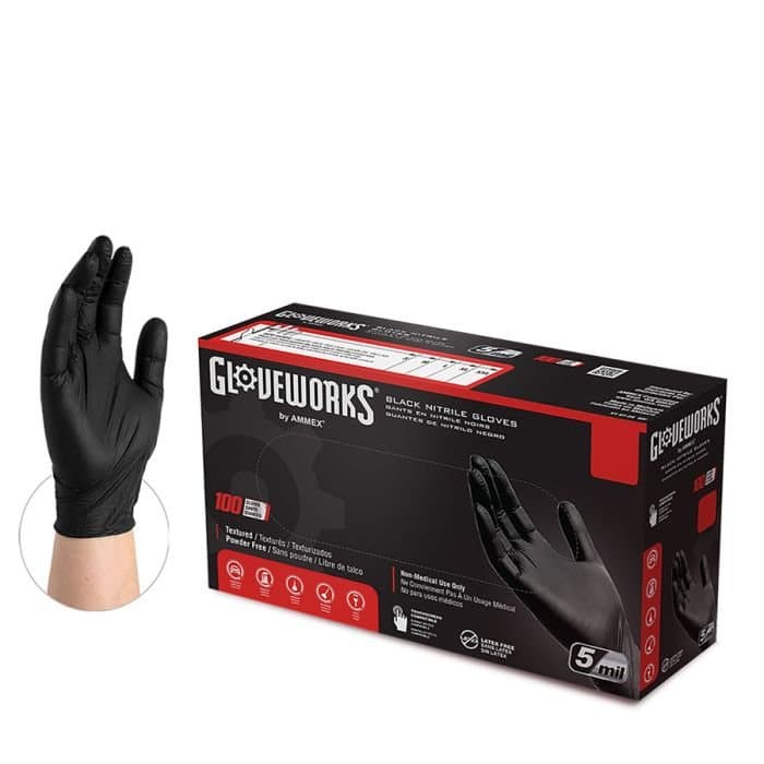Guantes de nitrilo trabajo pesado talla L