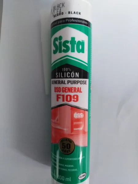 Silicon uso general negro F109 300ml sista
