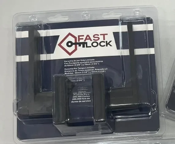 Cerradura de manilla cuad negra c/llave BB6271 Fast lock/MLA