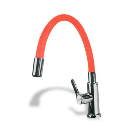 Grifo individual para Fregadero cuello flexible rojo Griven