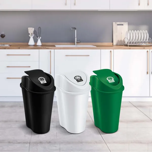 Papelera 25L t/vaiven blanco rimax