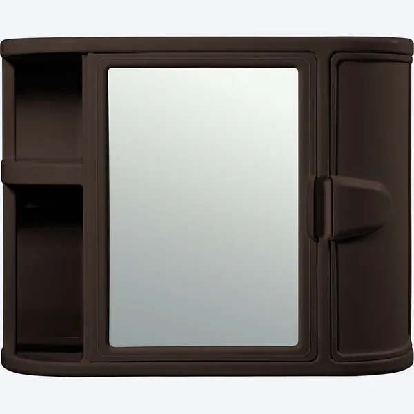 Gabinete p/baño c/espejo marron rimax