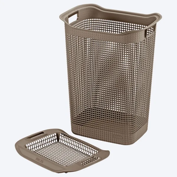 Cesta p/ropa rect 50L mocca linum rimax
