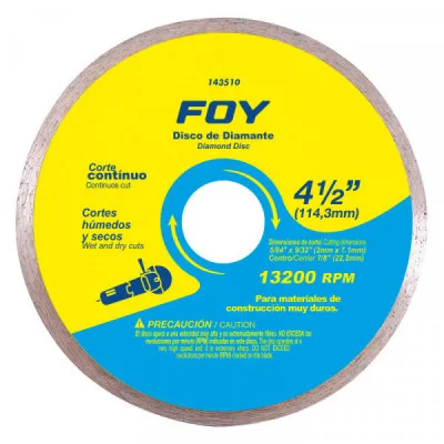 Disco p/corte cer diamant continuo 4.5" 143510 Foy