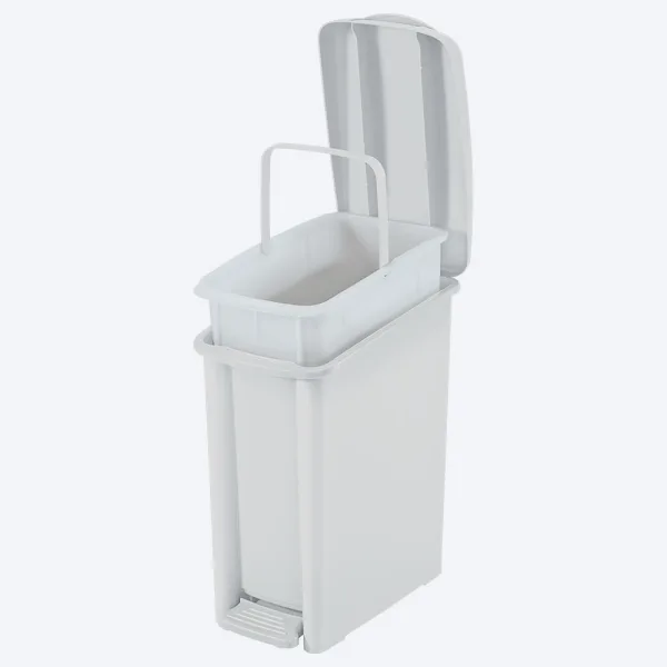 Papelera pedal 10L blanca rimax