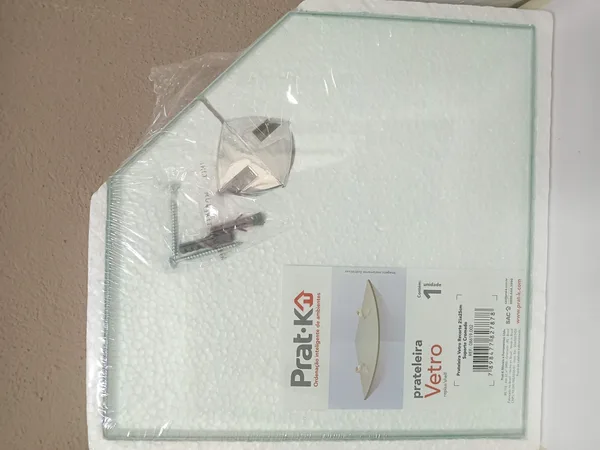 Repisa D/cristal P/esq C/sop 25X25CM 8919-002 prat.k