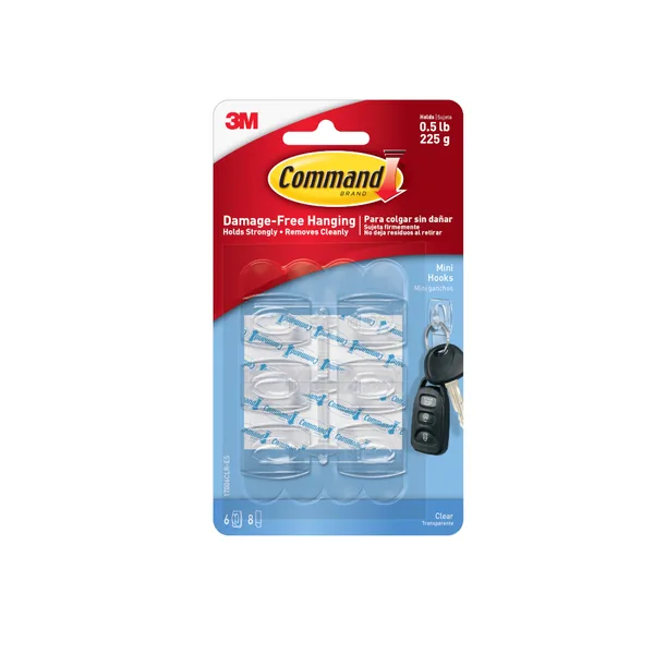 Gancho P/colgar 3M Clear 6/1