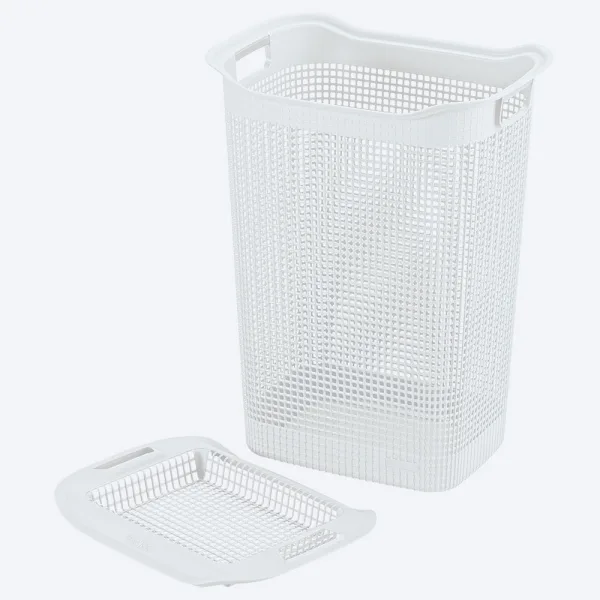 Cesta p/ropa rect 50L blanca linum rimax