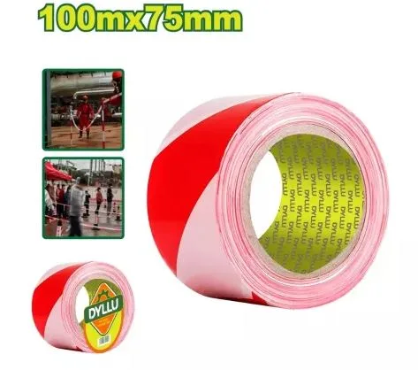 Cinta Precaucion roja-blanca 100mtx75mm dtee1h10 dyllu