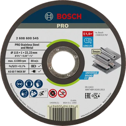 Disco P/Corte Metal 1/16 x 4 1/2 bosch Inox