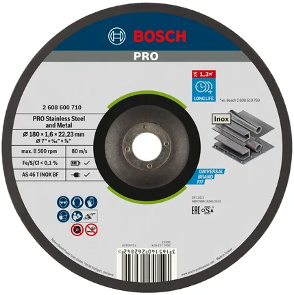 Disco p/corte metal 1/16x7" bosch