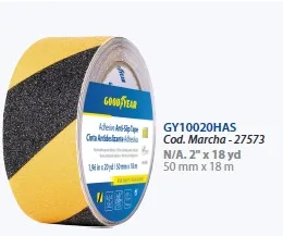 Cinta Antideslizante 2"x18mts negra-amarilla GY10020HAS goodyear