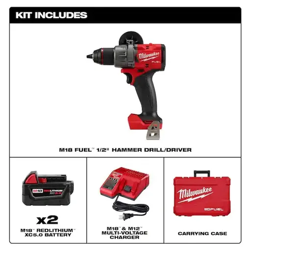 Taladro Inalamb 1/2" 2904-20 c-2bat-carg milwaukee