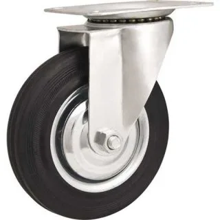 Rueda Goma negra 5" giratoria Vonder 125/37.5-50