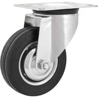 Rueda Goma negra 4" giratoria Vonder 100-30-50