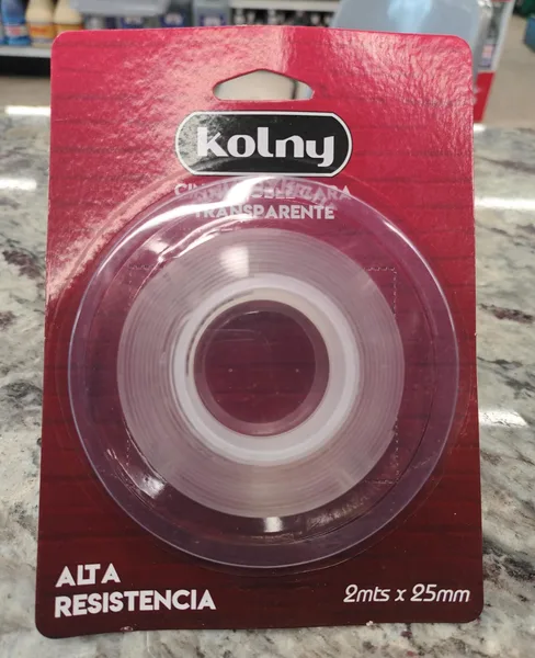 Cinta Doble cara 25mmx2mts transp kolny