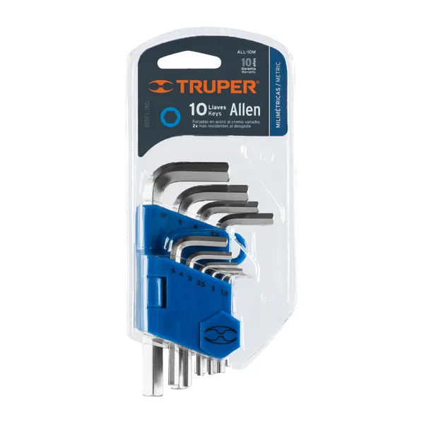 Llave allen 10pcs ALL-A0M Truper T15536