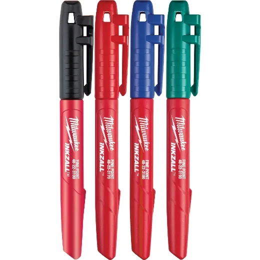 Marcador punta fina 4pcs v.colores milwaukee