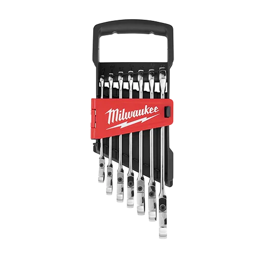 Llave Combinada con chicharra 7pcs cabezal flexible milwaukee