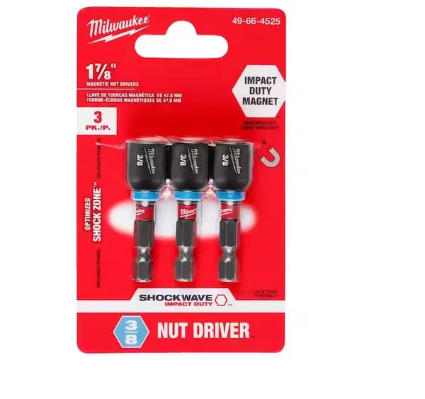 Cubo P/taladro 3pcs 3/8 x 1 7/8 milwaukee Blister