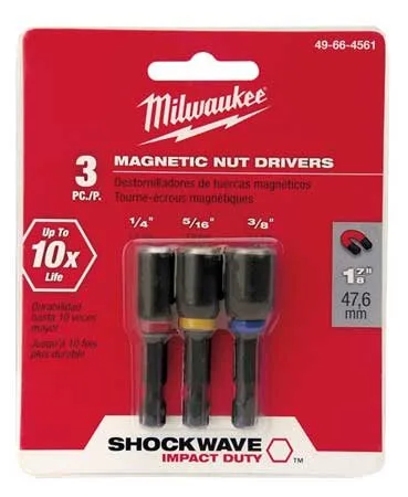 Cubo p/taladro 3pcs 1-7/8(1/4-3/8-5/16) milwaukee Blister