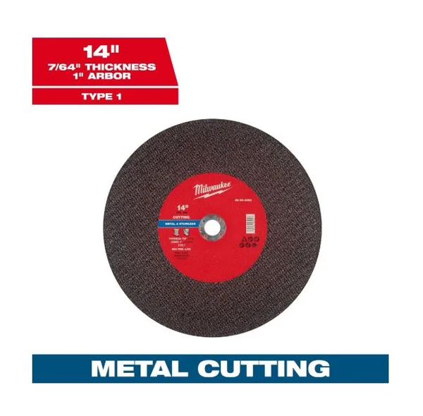 Disco p/corte metal 14"x7/64x1" c-p milwaukee