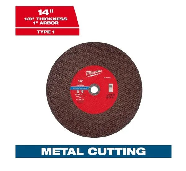 Disco p/corte metal 14"x1/8x1" c-p milwaukee