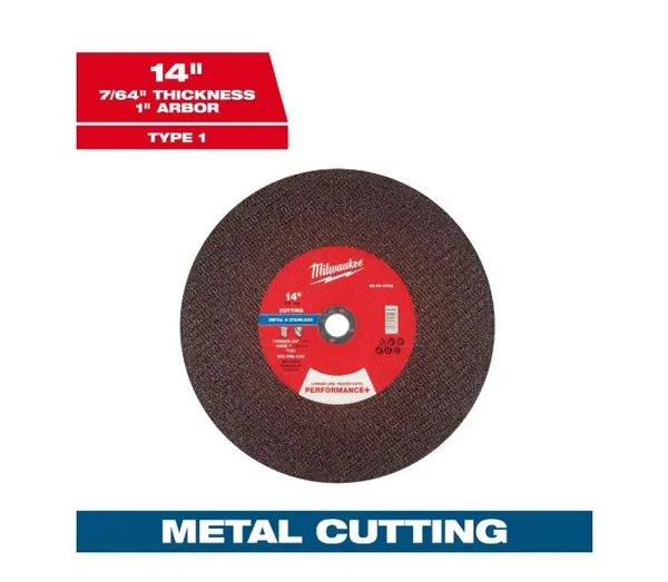 Disco p/corte metal 14"x7/64x1" performance+ c-p milwaukee