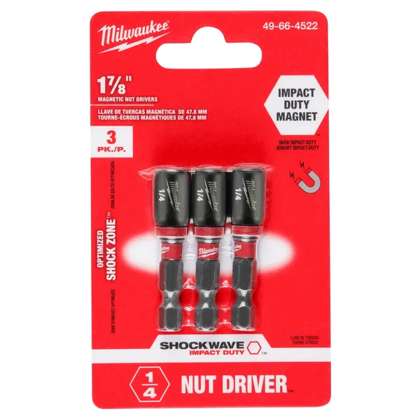 Cubo P/taladro 3pcs 1/4x1 7/8 Milwaukee Blister