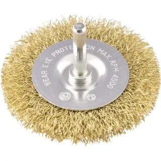 Cepillo D/alambre circular 3" con eje Vonder