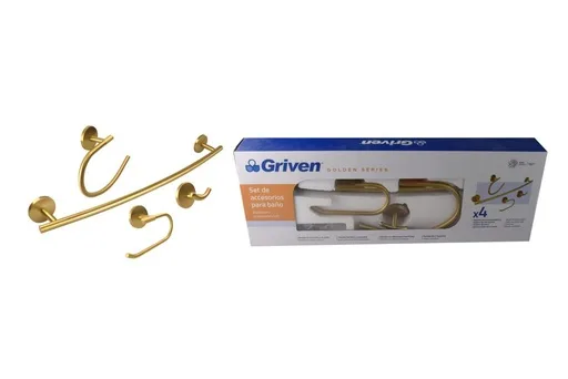Accesorio p/baño dorado 4pcs GV-GH60200-FBS griven
