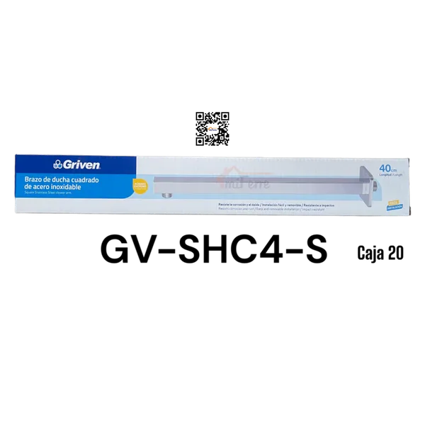 Brazo p/ducha cuad 40cm GV-SHC4-S griven