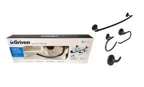 Accesorio p/bano 4pzas negro A367-SH60200-FBS Griven