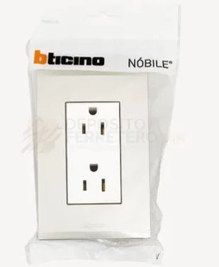 Toma cte Doble blanco 15amp C/t Bticino nobile