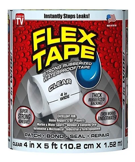 Cinta de caucho clear 4"x5´ flex tape flex seal