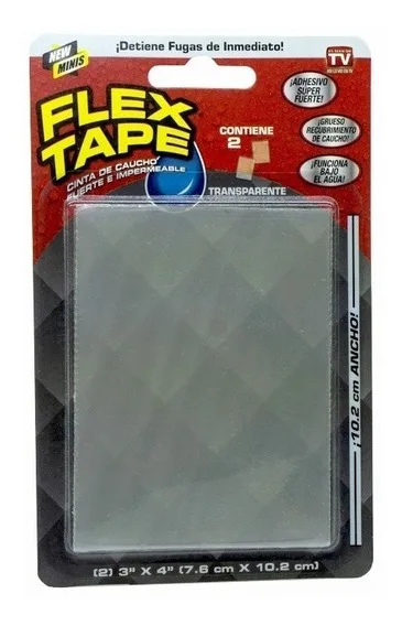 Cinta de caucho clear 3x4" 2pcs flex tape flex seal