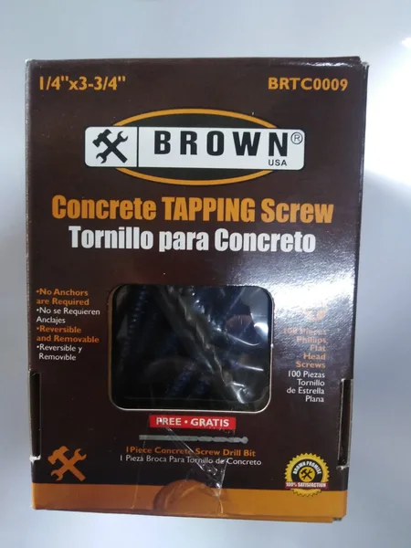 Tornillo p/concr estr 1/4x3-3/4 azul 100pcs Brown