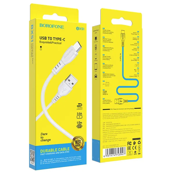 Cable usb tipo (C) 3.0A 1.0m