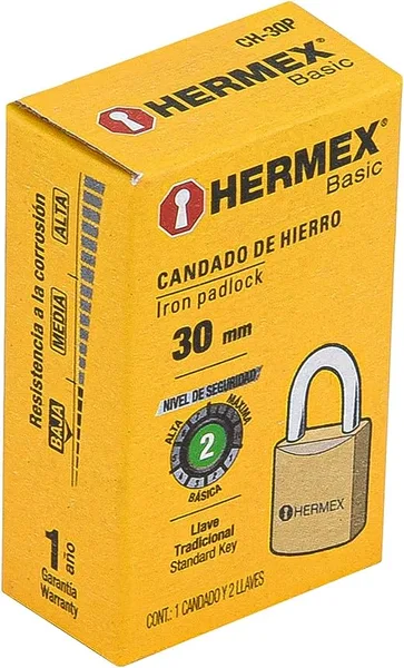 Candado hermex 30mm aro corto