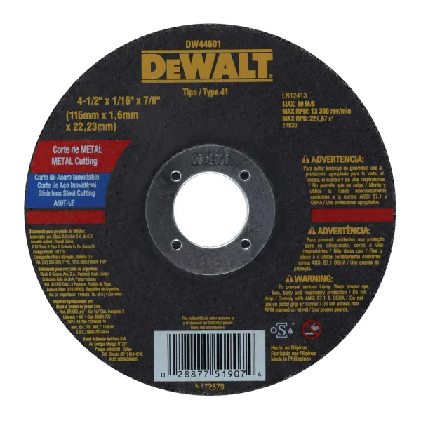 Disco P/corte Metal 1/16x4« Dw