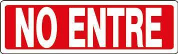 Letrero pvc (No entre) 2-3/8x8" F08113 Best value