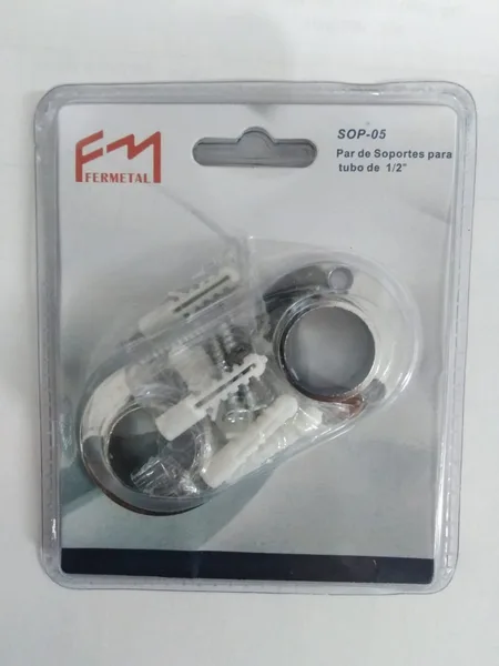 Soporte p/tubo aluminio 1/2" 2pcs fermetal
