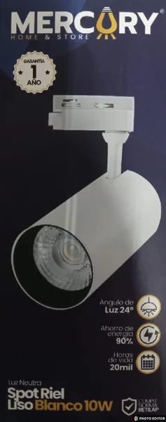 Lampara Led 10w riel blanca 4100k Mercury