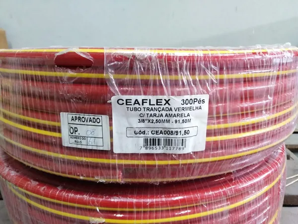 Manguera pabovi P/gas 3/8" Roja/ralla amarilla
