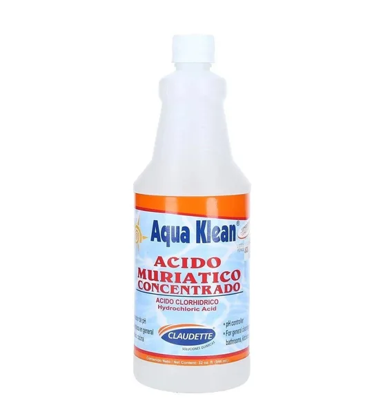 Acido muriatico conc 946ml aqua klean claudette