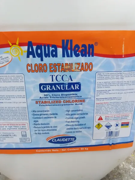 Cloro P/piscina Granulado 90% Lb. aqua klean claudette