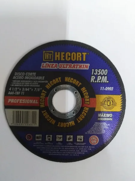 Disco p/corte acero Inox CP 4.5x3/64x7/8" Hecort