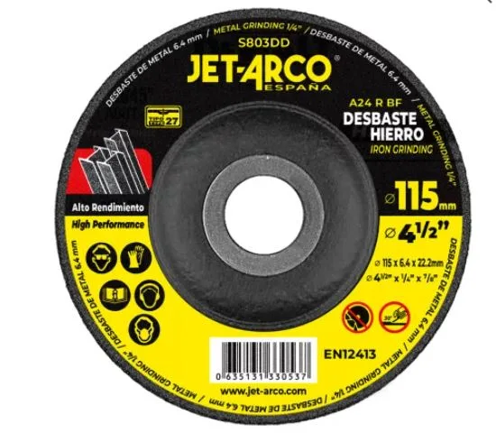 Disco p/corte Inox-hierro ch 4-1/2"x3/64x7/8 jet-arco