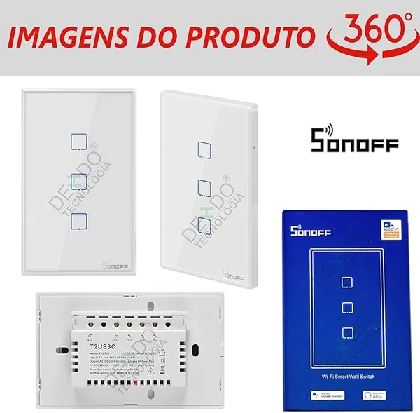 Int 3 canales blanco wifi smart t2us3c sonoff