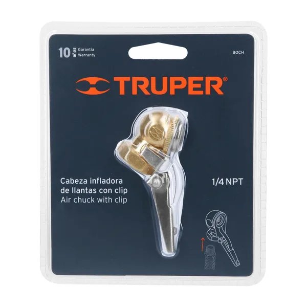 Cabeza infladora de llantas con clip hembra truper